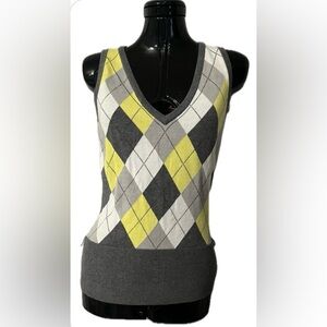 New York & Company Argyle, Diamond Women's sleeveless top